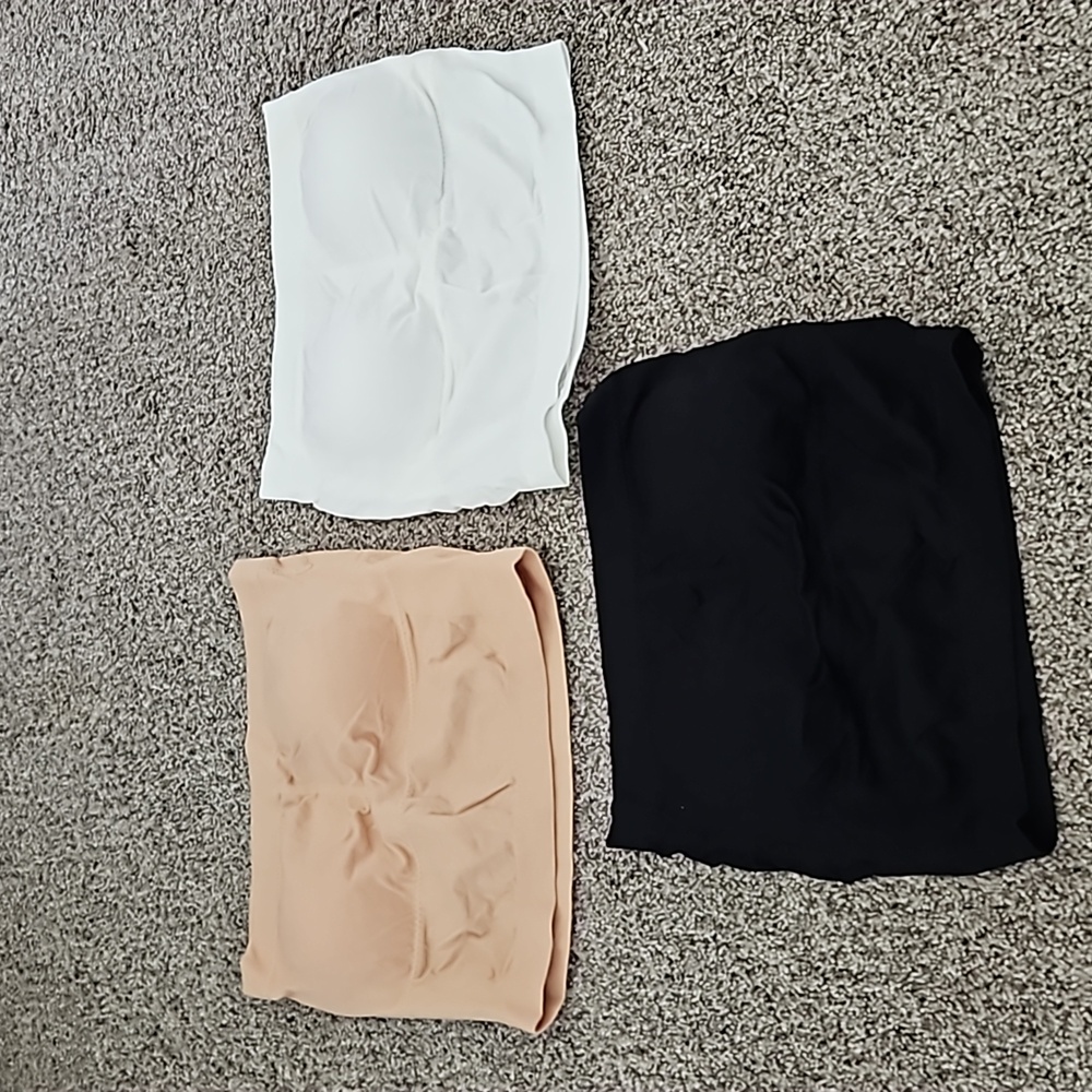 Stapless padded bandeau bras set